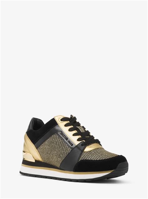 michael michael kors billie chain-mesh and leather trainer|Michael michael kors billie trainer + FREE SHIPPING .